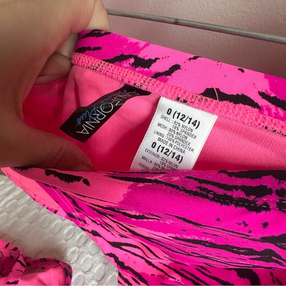 California Waves Animal Print Tankini Swimsuit V-Wire Padded Strappy NWT - Picture 13 of 17